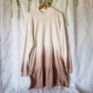 Women's Ombre Long Sleeve Cozy Sweatshirt Dress